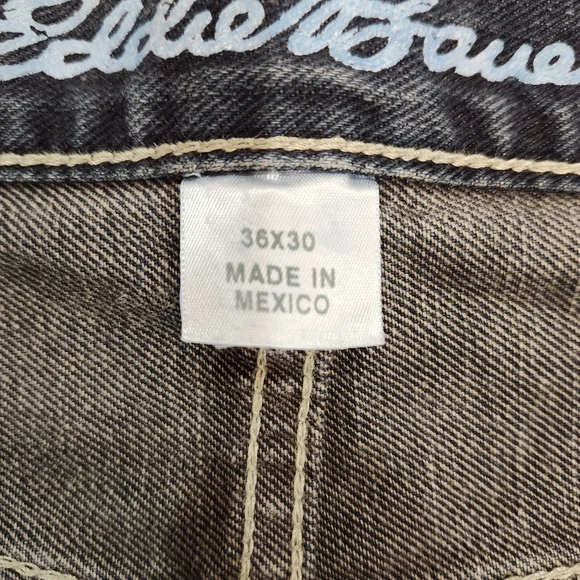 Eddie Bauer Jeans Men's 36x30 Blue Dark Wash Relaxed Fit Vintage Y2K Bootcut - Picture 7 of 14